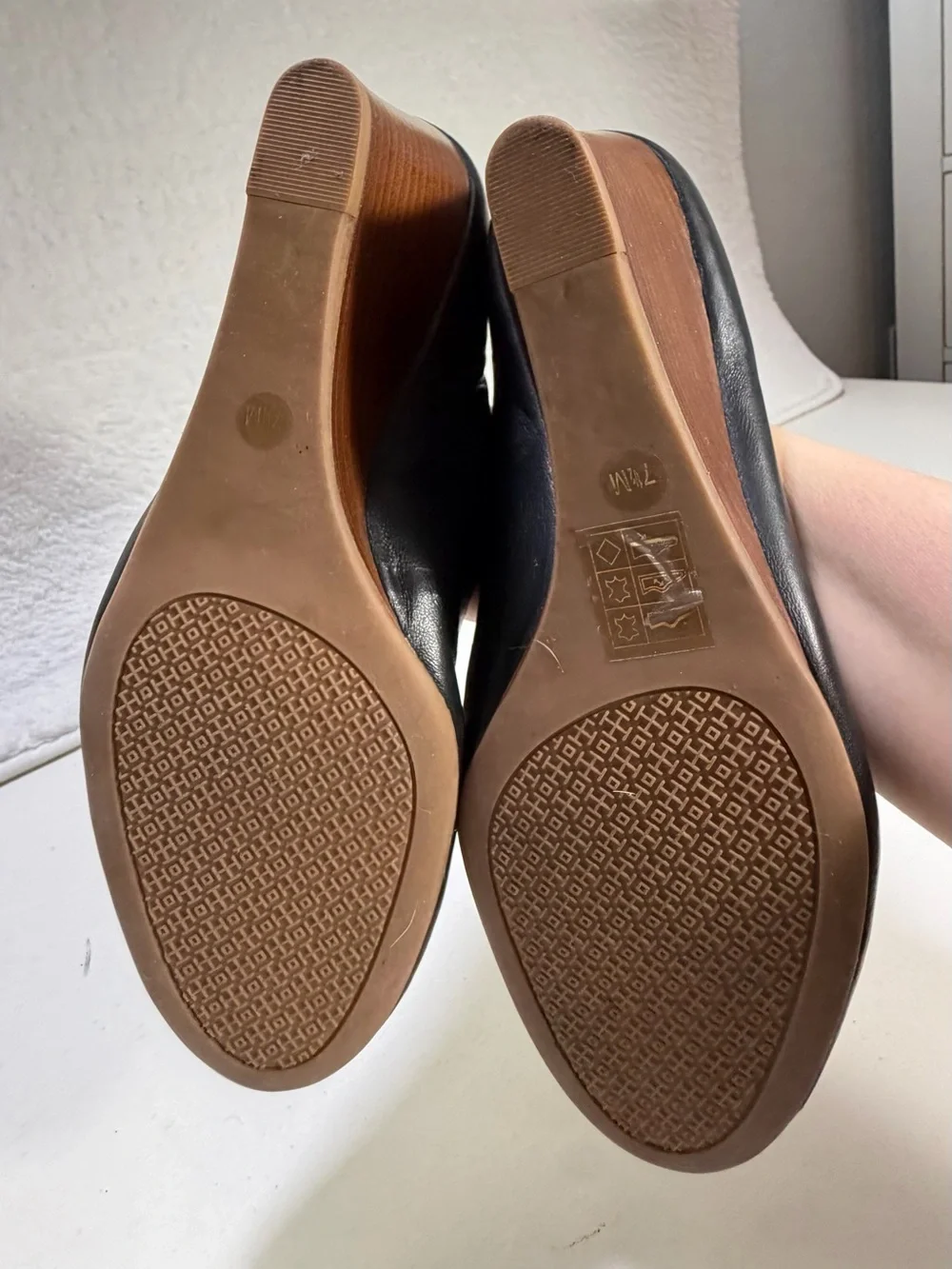 Tory Burch Sally Leather Wedge Pumps Black Double T Women’s 7.5 Tory Burch Shoes